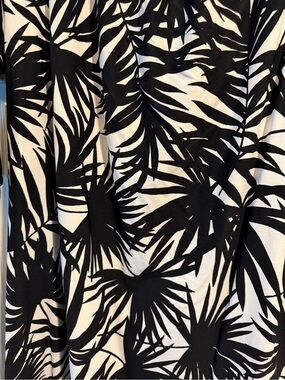 Beach House- beach dress with Black and white palm print